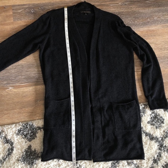 Barefoot Dreams CozyChic Lite Black Cardigan Sweater Women Size L Open Longline - Picture 8 of 12